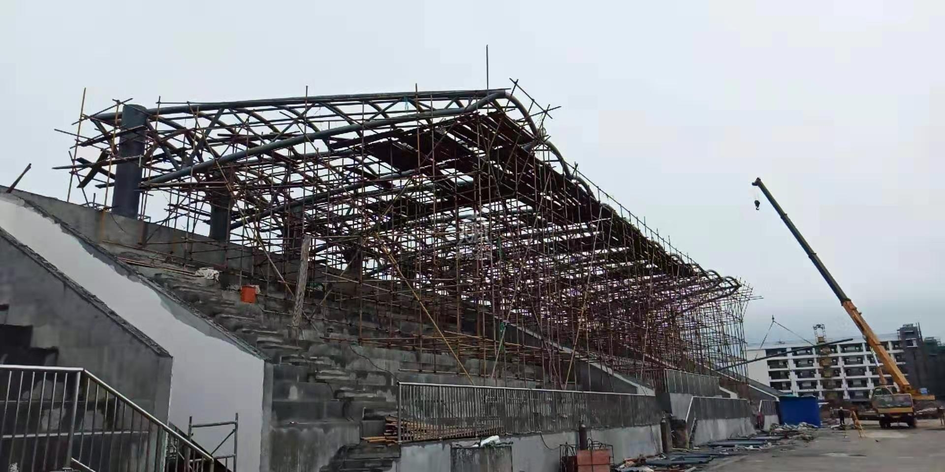 2019年9月8日湖北省襄陽市四中看臺(tái)膜結(jié)構(gòu)順利完工
